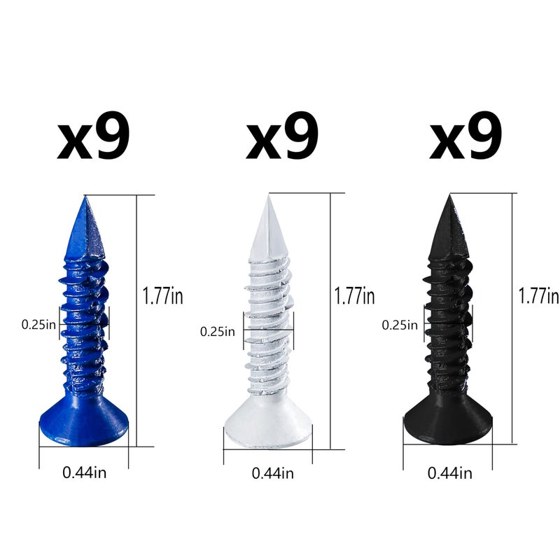 Wensilon(75 PCS) 1/4"" Concrete Screw Anchor Kit Blue/Black/White Flat Head for Anchoring to Masonry, Block or Brick Stucco - Image 4